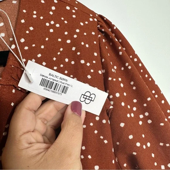 NWT Baltic Born Dakota Polka Dot Jumpsuit in Rust - Picture 5 of 10